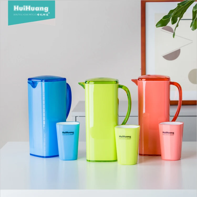 Питьевая Посуда для напитков, пластиковый кувшин для воды с двойными стенками, 1500 мл, 4 чашки