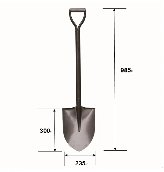 Custom logo iron rail trench digging spade steel handle  Mango de soldadura pala  S503TY Farmer shovel