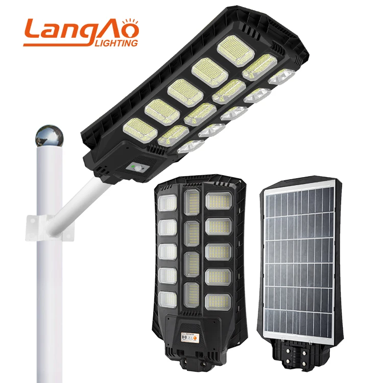 2023 Hot Selling High Brightness Ip65 Stadium ABS Black 300 400 500 W Led Solar Street Lamp