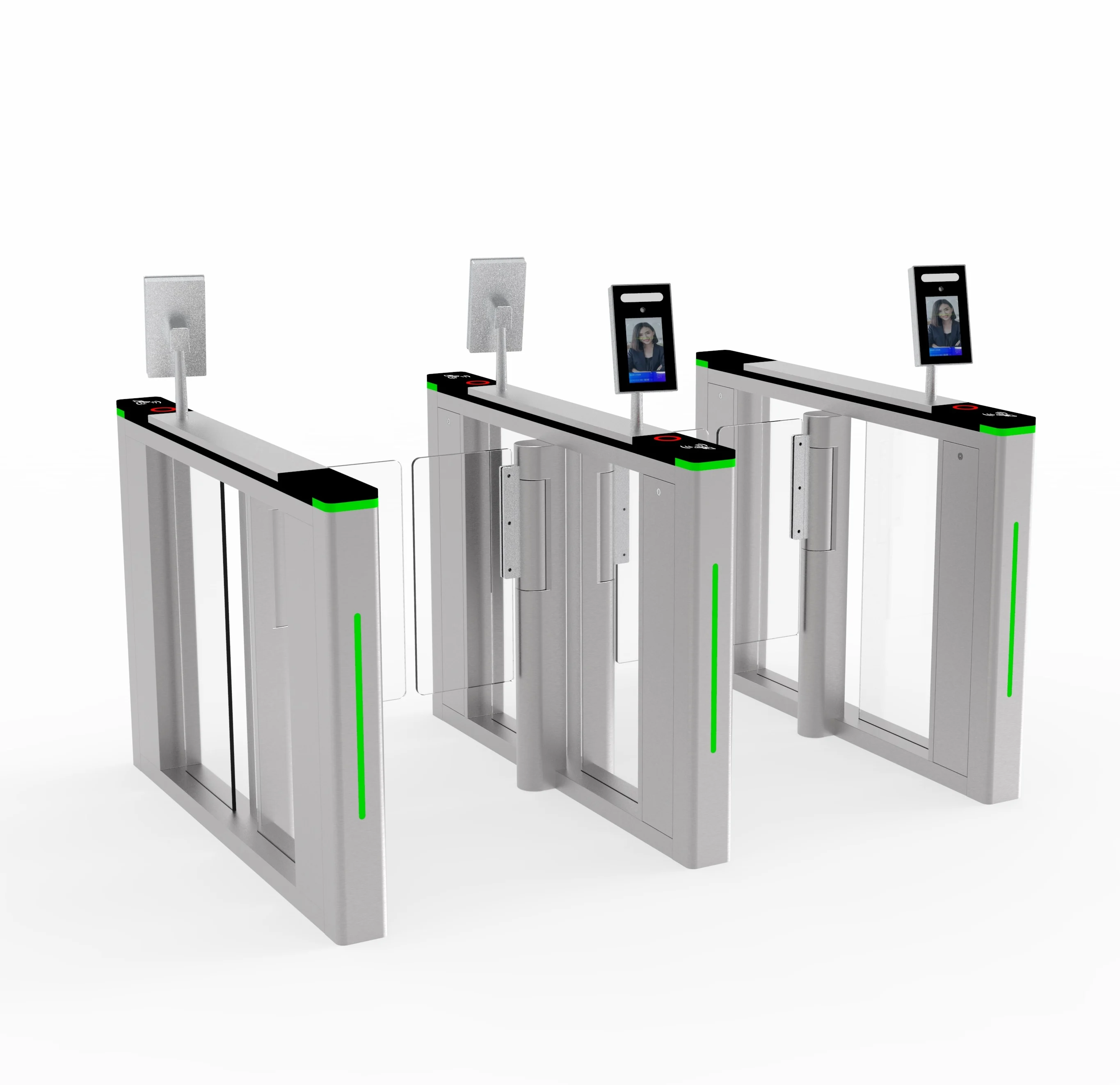 Ankuai AKT328 Speed Turnstile 304 Stainless Steel Swing Barrier Gate Optical Arm RFID Barcode QR Reader For Office Entrance