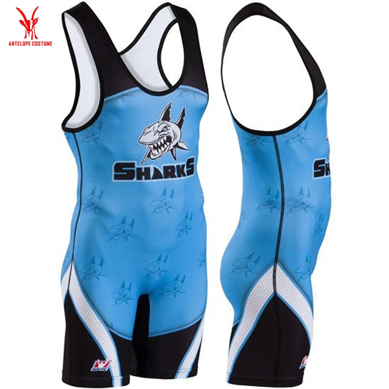 
High Quality Sublimated Cheap Wholesale Weightlifting Suit Wrestling Singlet 