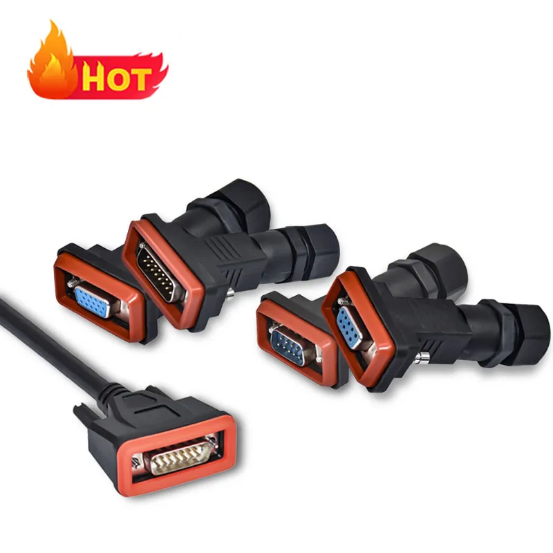 D-sub 9 15 25 26 37 44 50 62 78 Pin Connectors IP67 IP68 Waterproof electrical power Heavy Duty Industrial Adapters Connector