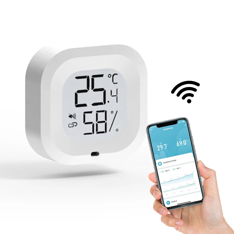 New Fashion White Square Housing Temperature Data Logger 100 History days record free APP Bluetooth LCD Humidity Themp Sensor