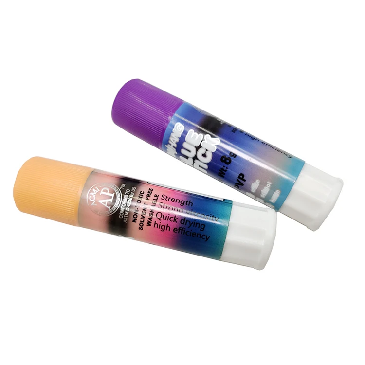 Hot bulk sales manufacturer custom print utiles escolares non-toxic glue white glue stick goma en barra pvp School Glue