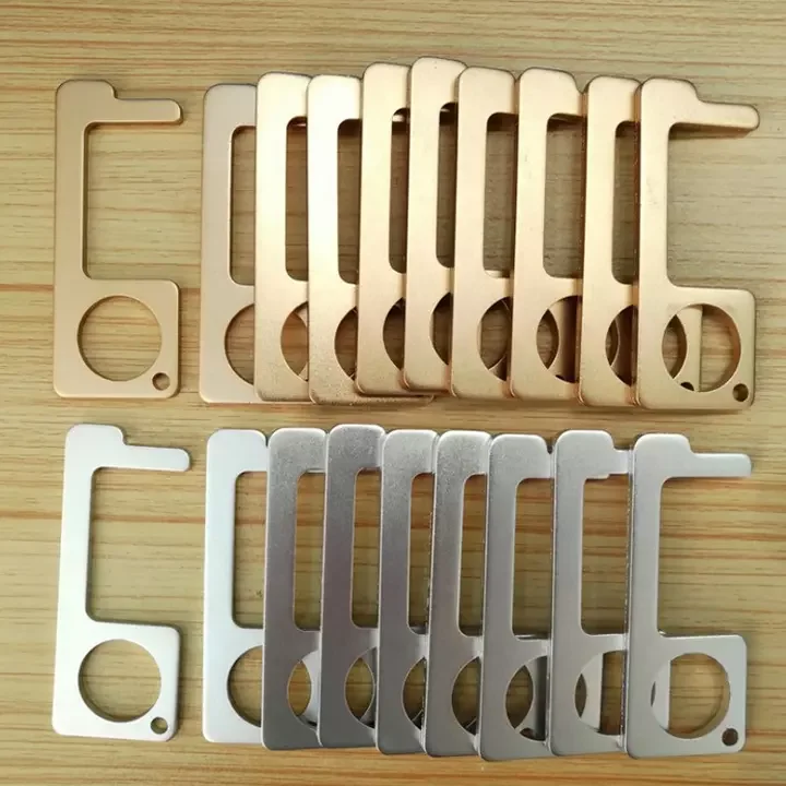 Custom non-contact elevator door opening tool self defense keychain