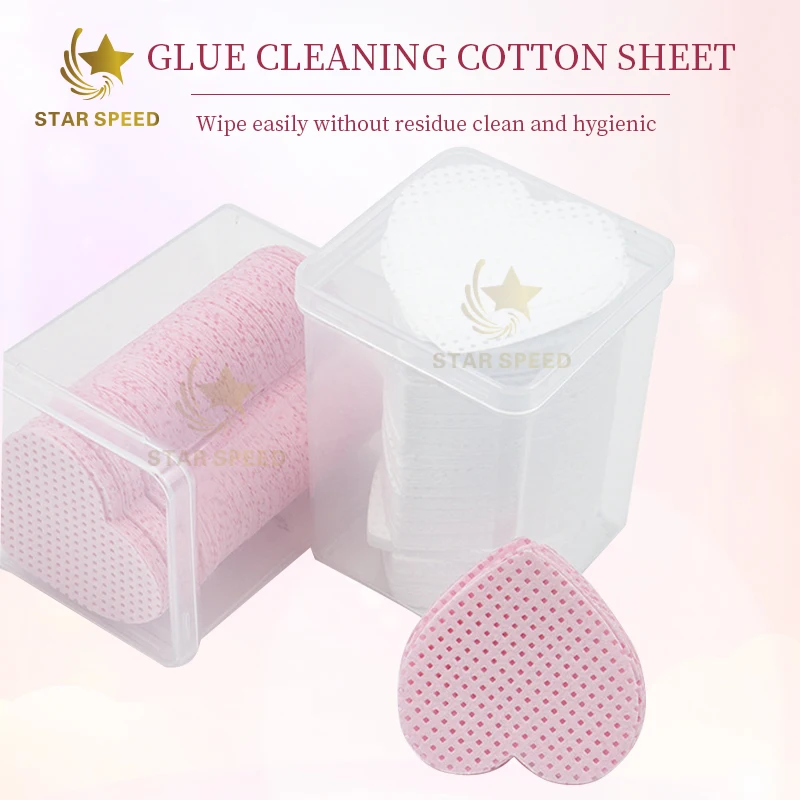 Ready To Ship Heart Glue Cleaning Wipes Eyelash Extension Adhesive Nozzle Wipes