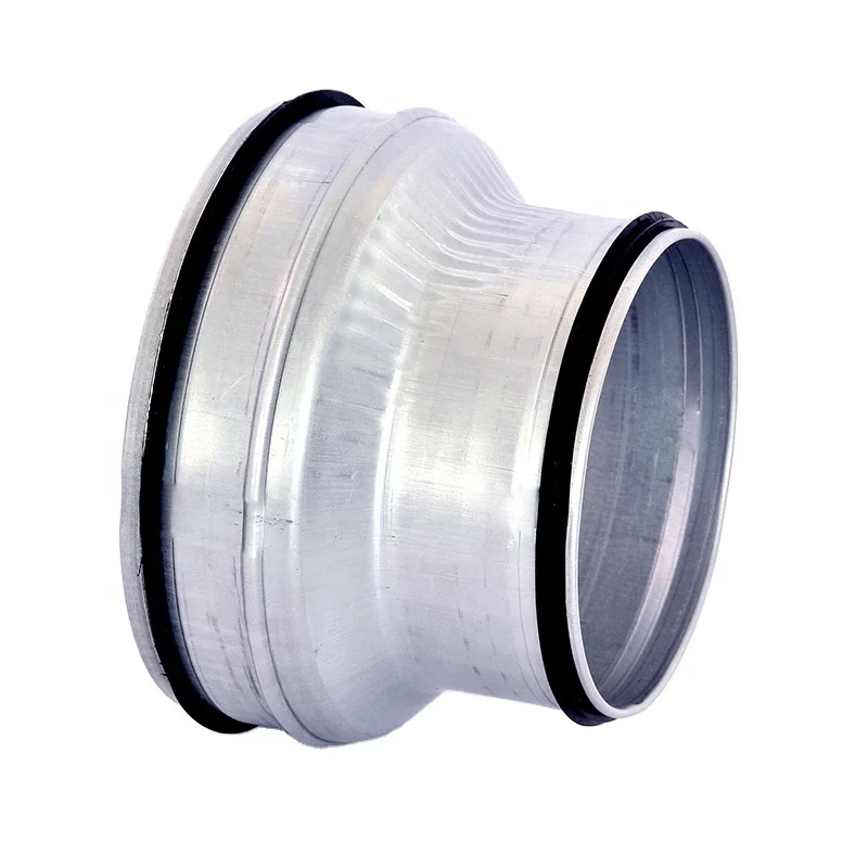 HVAC air conditioning ventilation galvanized metal ducting round pipe pressed duct reducer with sealing