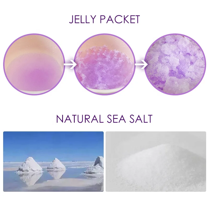 Homemade Foot Spa Lavender Crystal Jelly Salt Powder Soften Whiten Foot Bath Salt DIY Cool Jelly Gel Pedicurehelly Pedicure