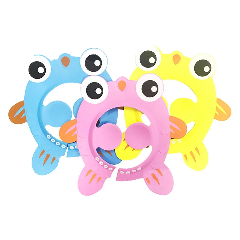 durable baby wash hair cover EVA soft foam fish shape bath hat shower cap