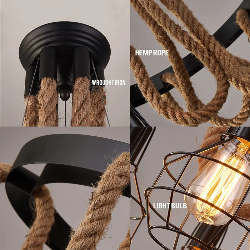 event decor chandelier wholesale hanging lighting fixture hemp rope designs