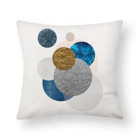 Garden furniture pillow cushion cover custom digital printed geometric pattern