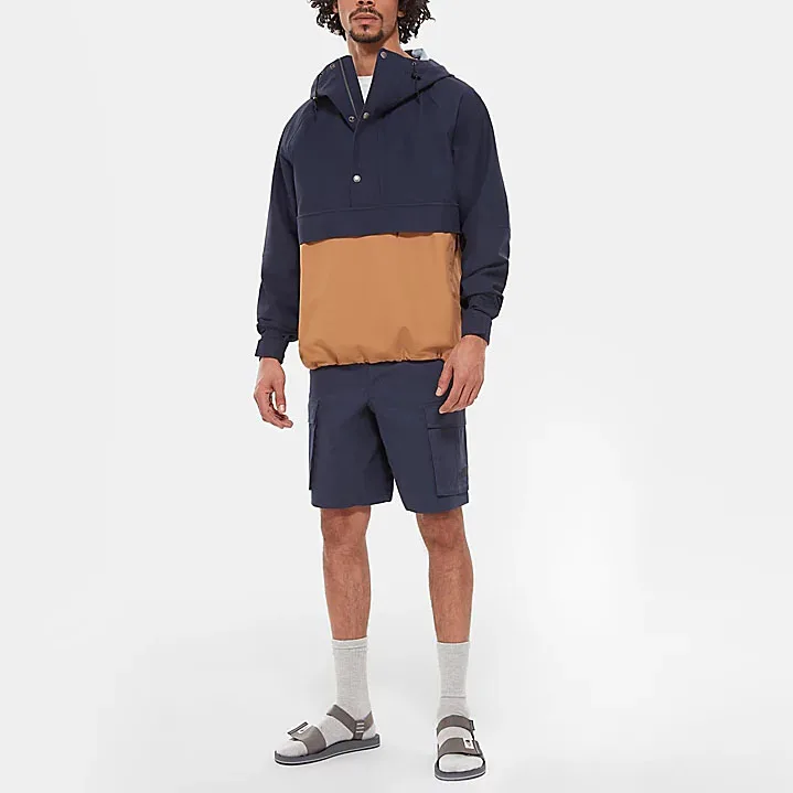 Custom 2020 men fashion spring flap pocket 1/2 zip pullover hoody anorak jacket men