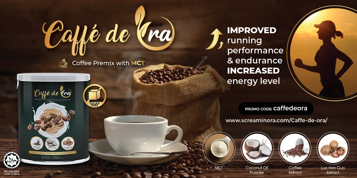 Rich and Premium Coconut oil powder Instant Caffe de Ora Coffee Premix No Added Sugar with Halal Cert