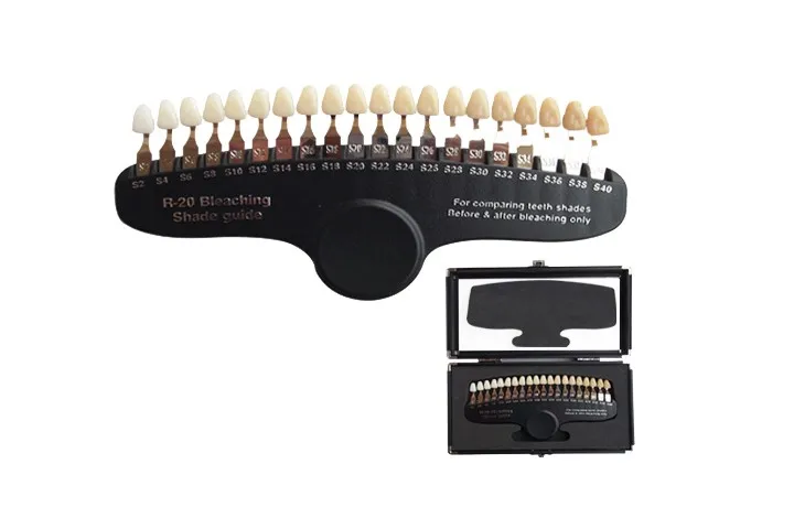 20 Colors Teeth Bleaching Dental Shade Guide Resin Beauty Salon Clinic Professional 3D Teeth Whitening Color Chart Shade Guide