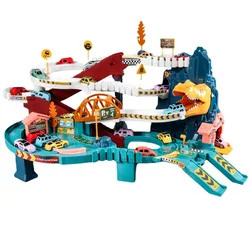 2022 China Factory Direct Supply Dinosaur Mountain Road Parking Lot Slot Toy Vehicles