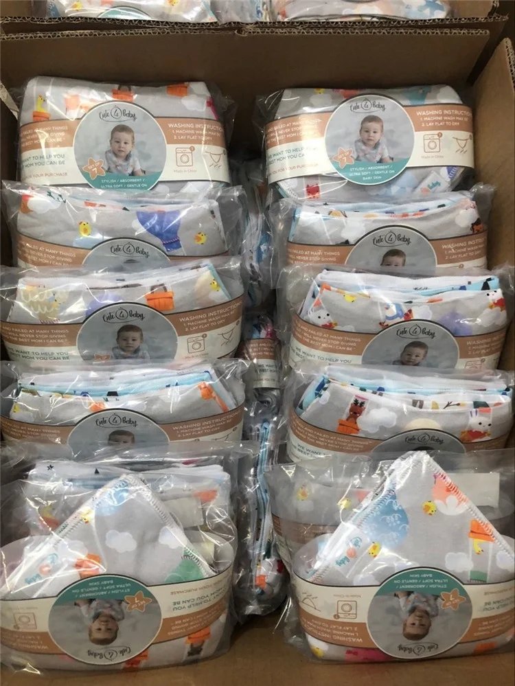 Антибактериальный мягкий однотонный детский Слюнявчик с принтом Слюнявчики с защелками детские слюнявчики