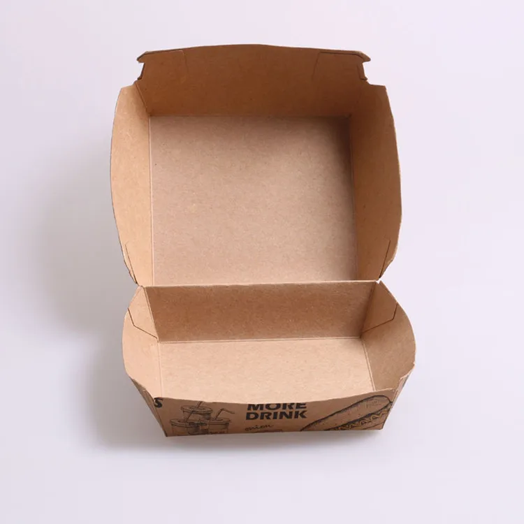 
Large Clamshell Hamburger Take Out Carton, fast food paper packaging box 