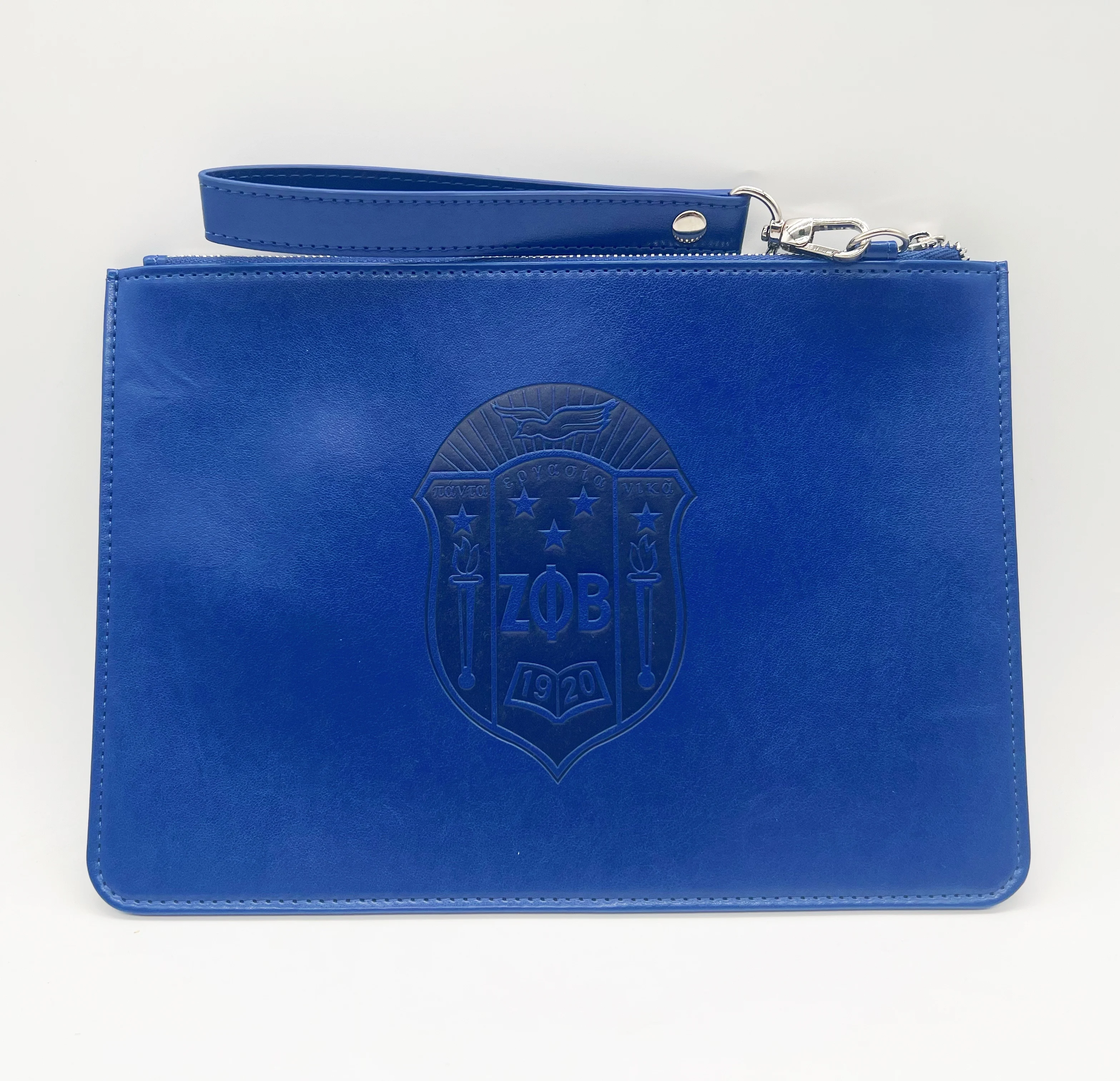 2024 Newly Design Valentines Gifts DST Large Leather Clutch Wristlet Large Zeta Phi Beta Sorority Wristlet Bag with Strap