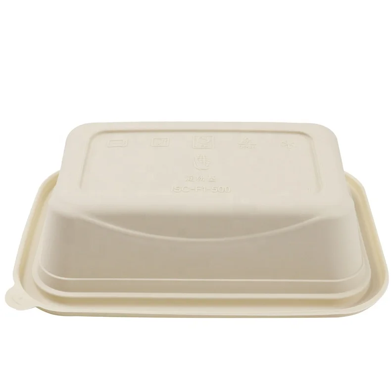 biodegradable 500ML cornstarch lunch food boxes takeaway packaging to go food containers disposable tableware