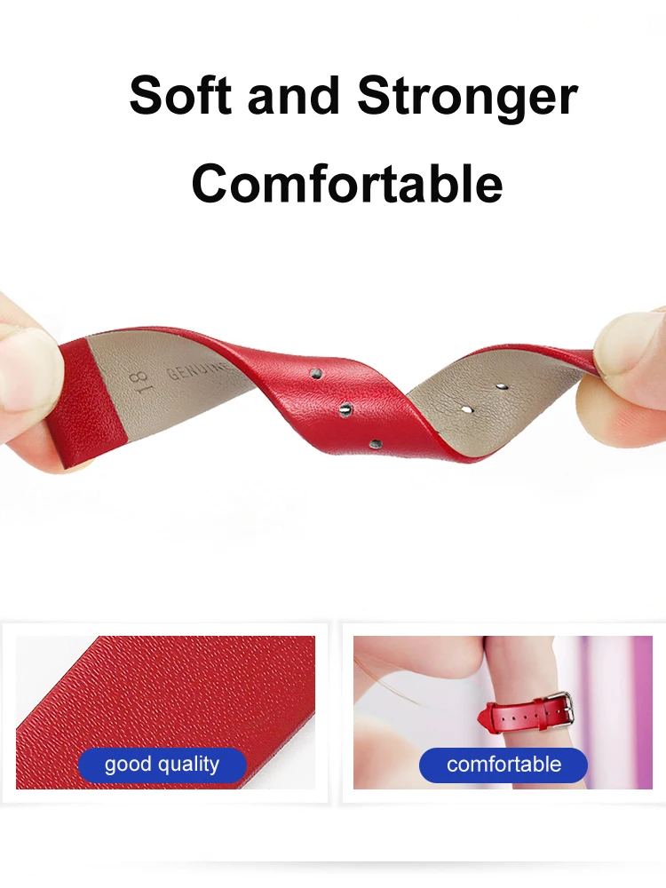 Very Soft 8mm 10mm 12mm 14mm 16mm 18mm 20mm 22mm 24mm Genuine Watch Band Leather Strap High Quality Watchbands Watch Accessories