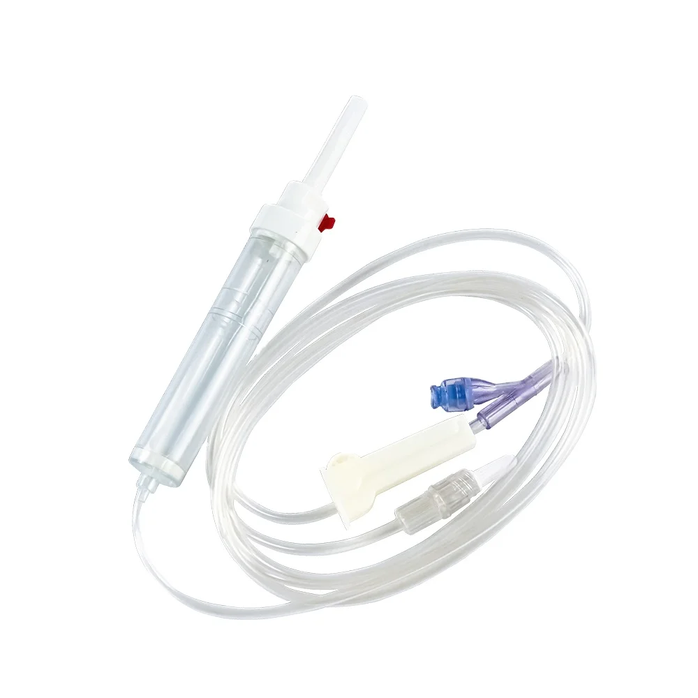 The factory sells disposable sterile infusion sets with blown drip pots