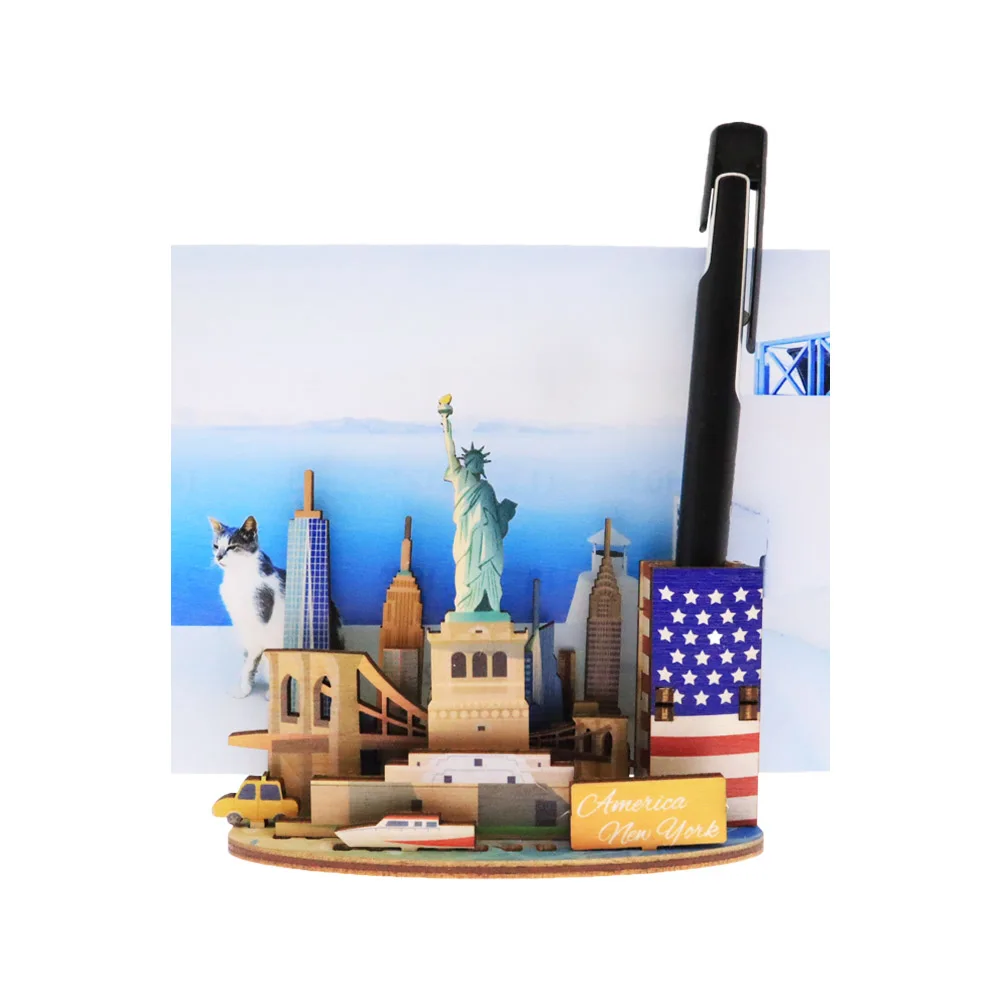 Popular new york pattern assembly high quality pen holder decoration