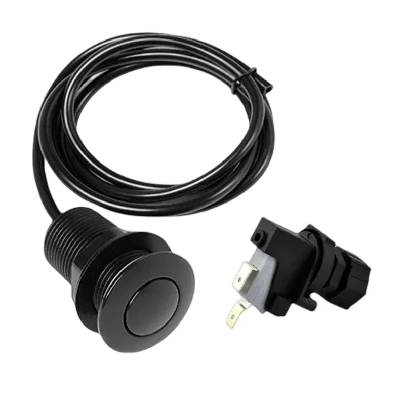 Black Color Air Switch On Off Push Button 32mm For Bathtub Spa Garbage Whirlpool Pneumatic Micro Switch