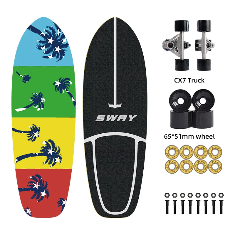  SWAY CX7 в наличии кленовый Land Swing Cruiser быстрая доставка за 5 дней грузовик CX4 доска для серфинга скейтборд