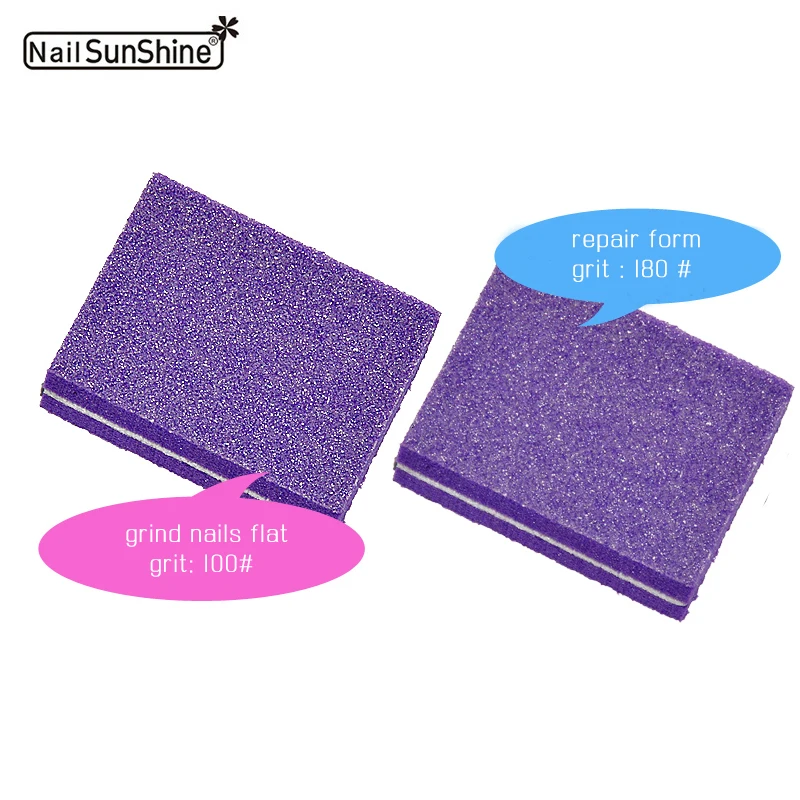 
Nail SunShine 100/180 UV Gel Polish Remover Manicure Tools 2 side Mini Sponge Nail Buffer Sanding Blocks 
