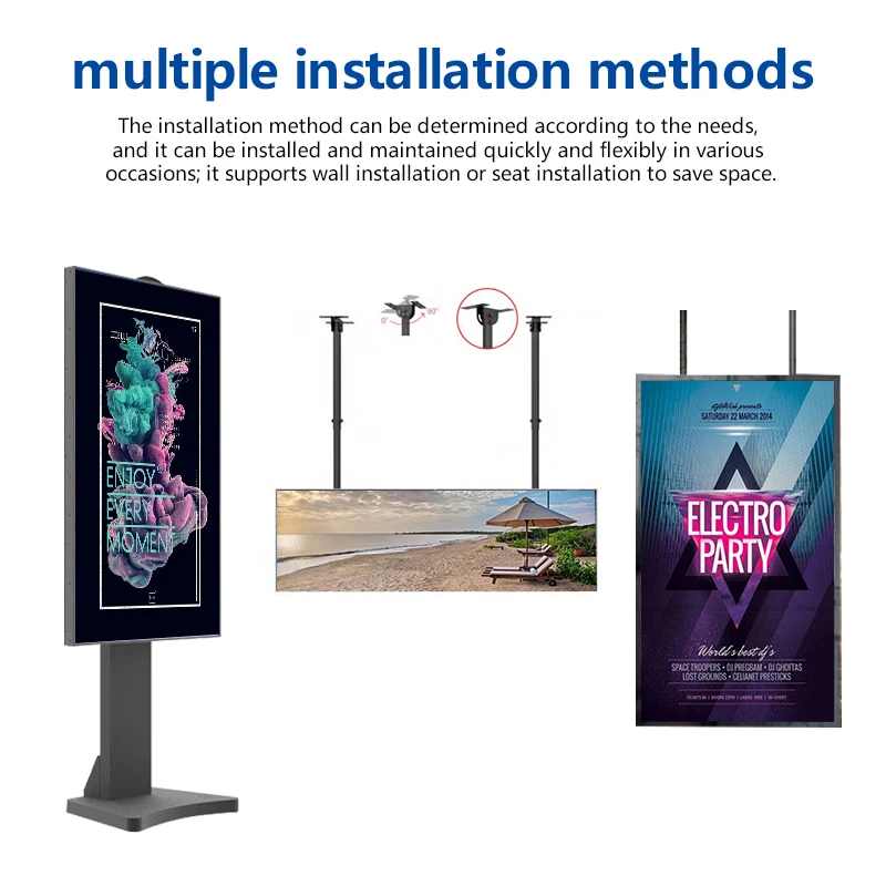 Wholesale factory 55 inch waterproof materials  high quality LCD advertising booth  touch screen window booth