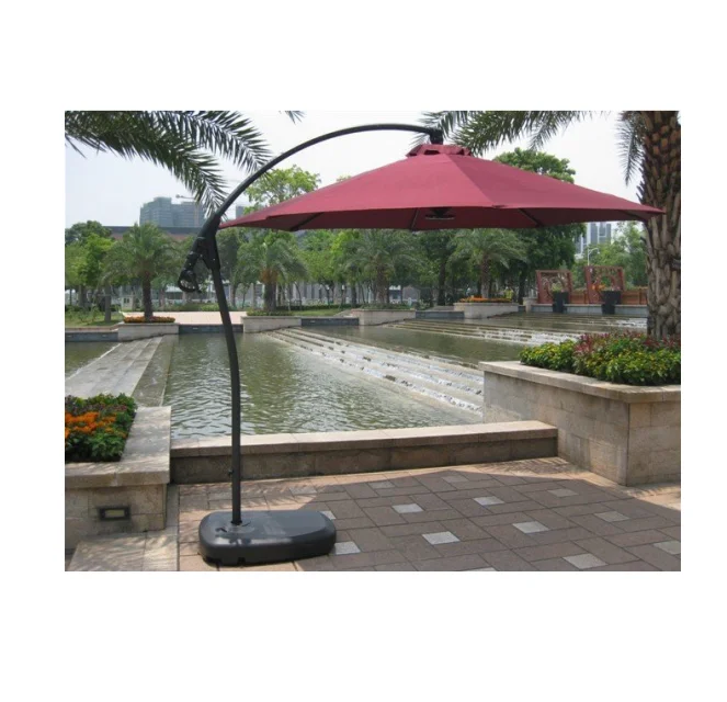 Green aluminium frame outdoor sun garden parasol umbrella