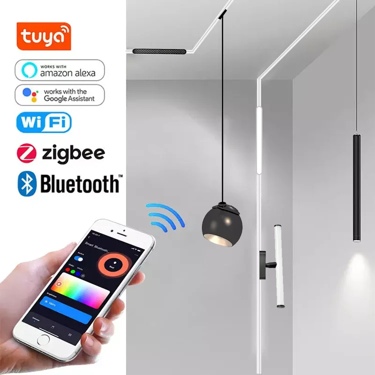 Smart Tuya Ultra Thin Commercial Linear Surface Mounted 48v Magnetic Rail Fixture Led Track Light