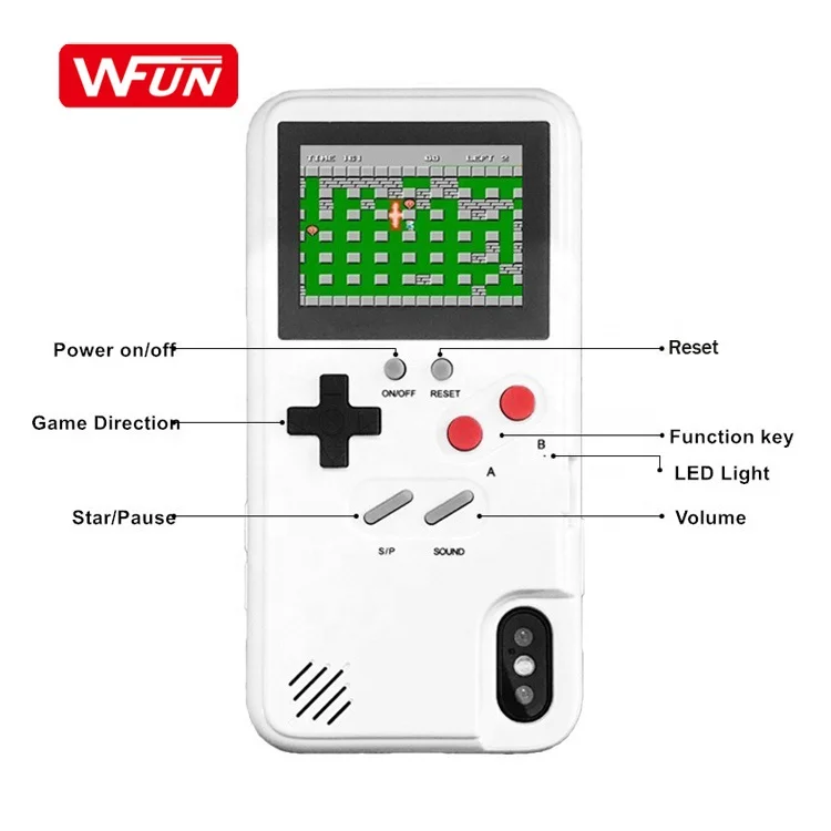 Портативный игровой Чехол для мобильного телефона полноцветный дисплей Встроенный Ретро Классический игровой чехол для смартфона для iphone