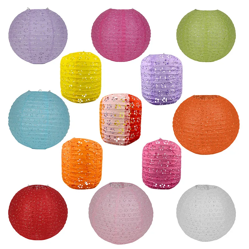 Открытый бумажный фонарь, подвесные украшения, 6-16 дюймов, круглый бумажный фонарь, светодиодный фонарь для свадебного декора, оптовая продажа