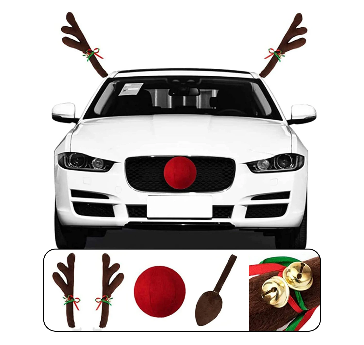 Christmas Car Decoration Deer Horn Christmas Deer Horn Auto Kit Car Christmas Gift Set Car Accessories Decoration Pendant