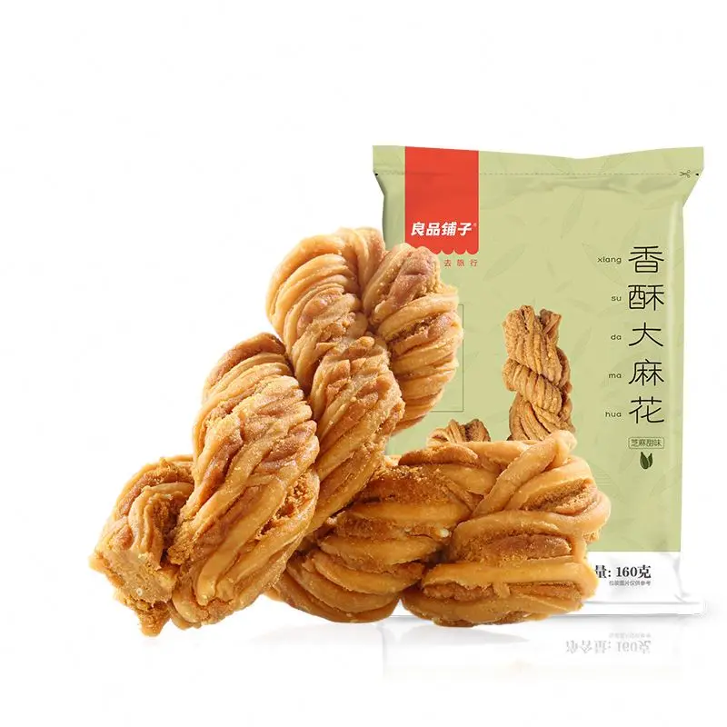 Asian Hand-made healthy snacks small fried twist pastry flavors of brown sugar potato crisps