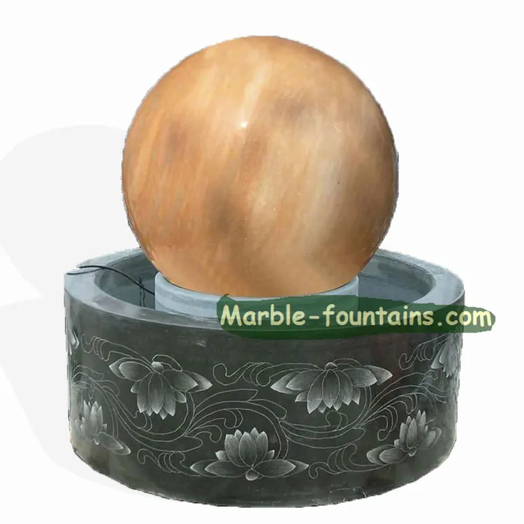 Garden Marble Stone Rolling Rotating Ball Water Fountain Black Granite Sphere Fountain Marble Fountain