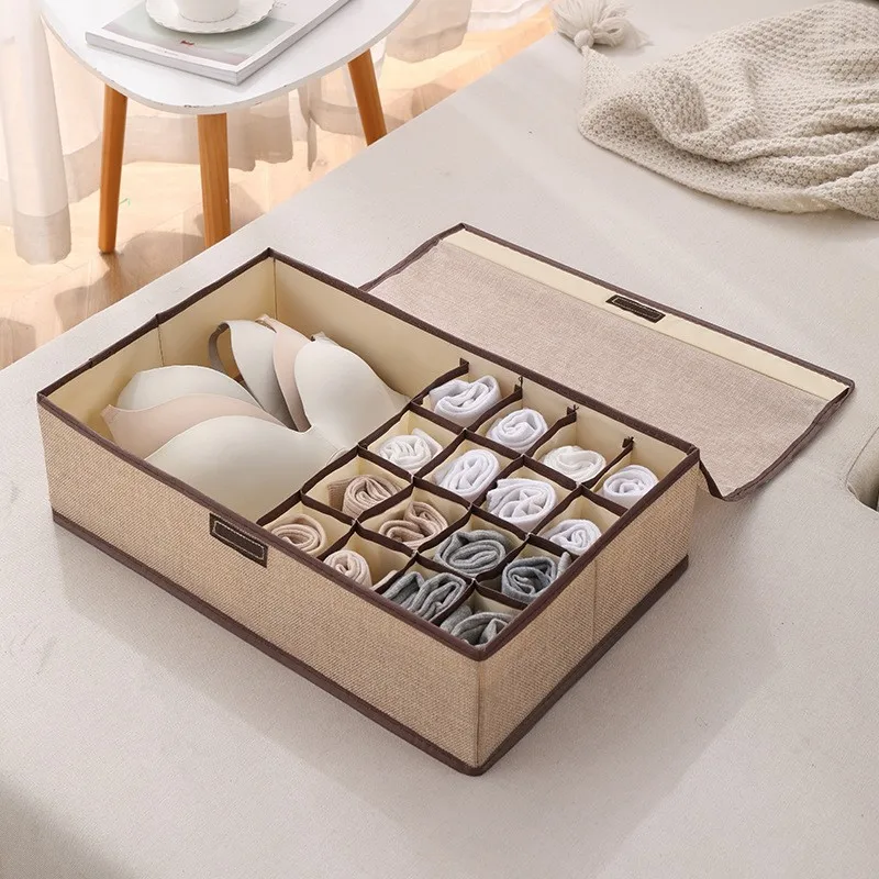 Grids Foldable Household Items For Home Storage & Organization Foldable Underwear Organizer Bras Drawer Wardrobe Organizer