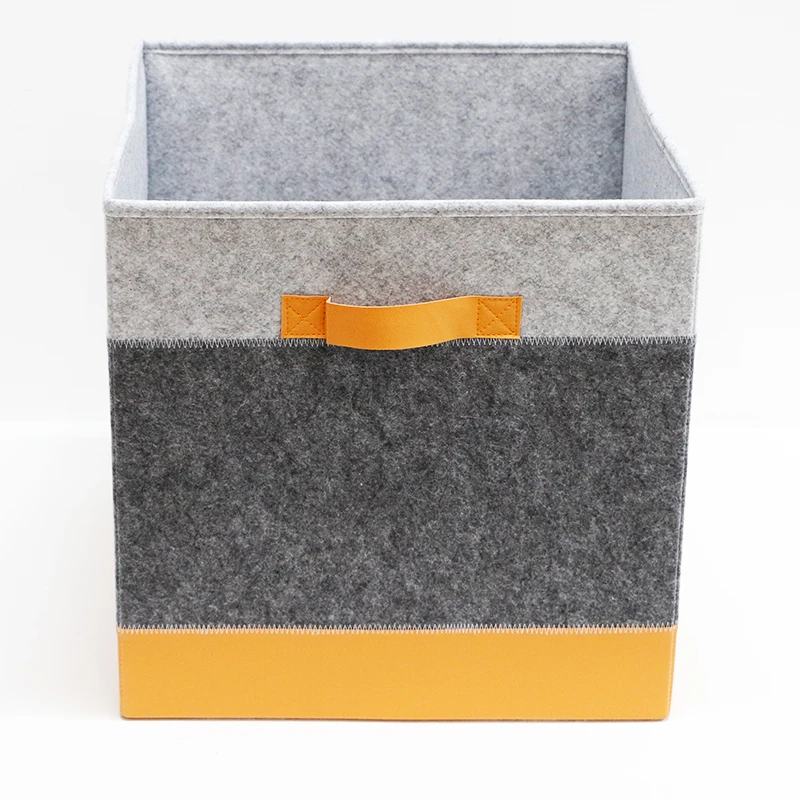 Fashion custom clothing storage organizer cube small foldable fabric felt storage box basket