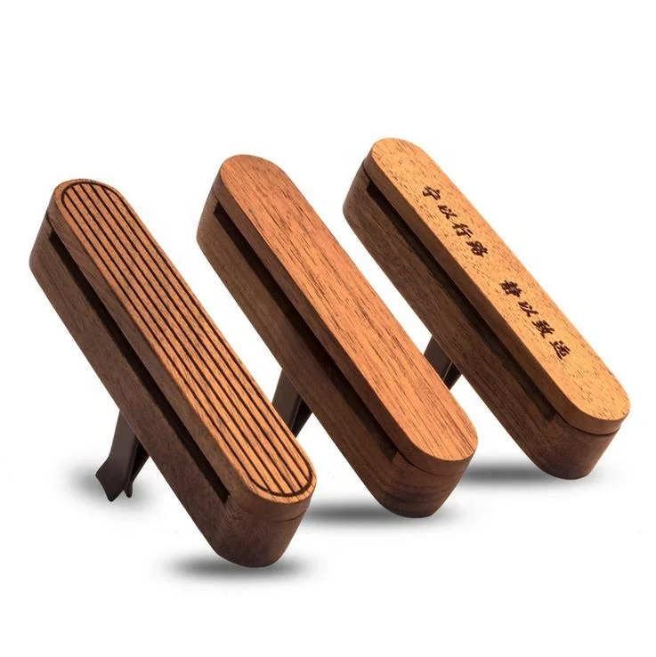 Free Custom LOGO Car aroma diffuser Natural wood Car vent air freshener Luxury new design auto scent Aromatherapy