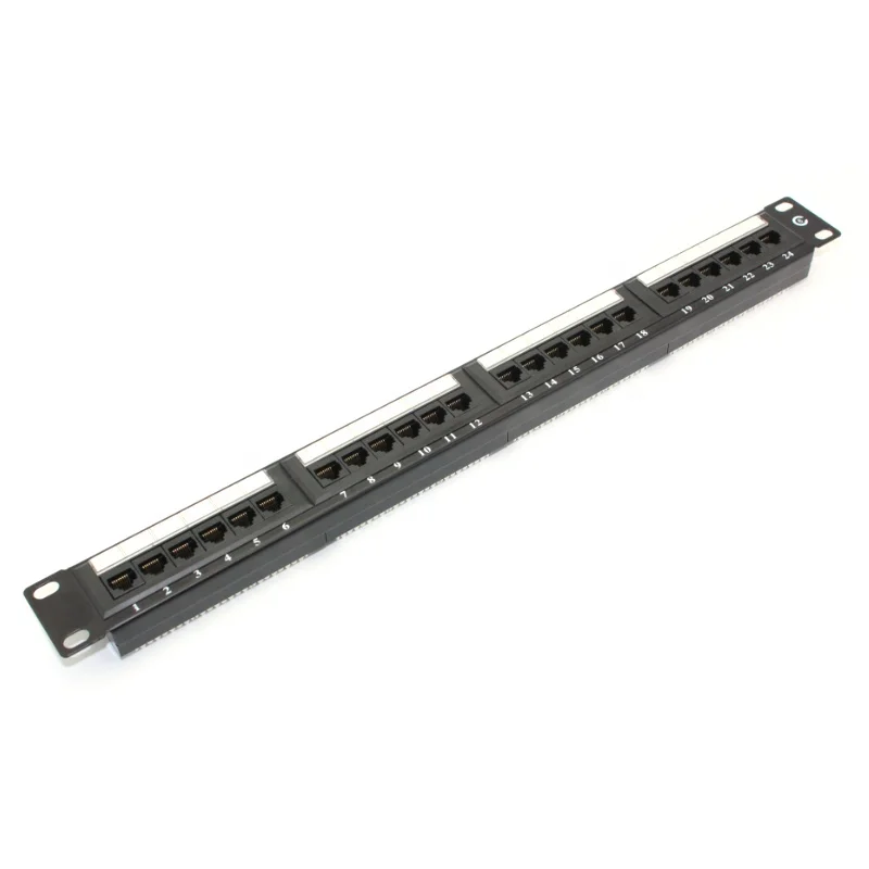 cat5 ethernet network 19' 24 cat 5e cat5e 24 ports UTP  1u rj45 patch panel with manage bar
