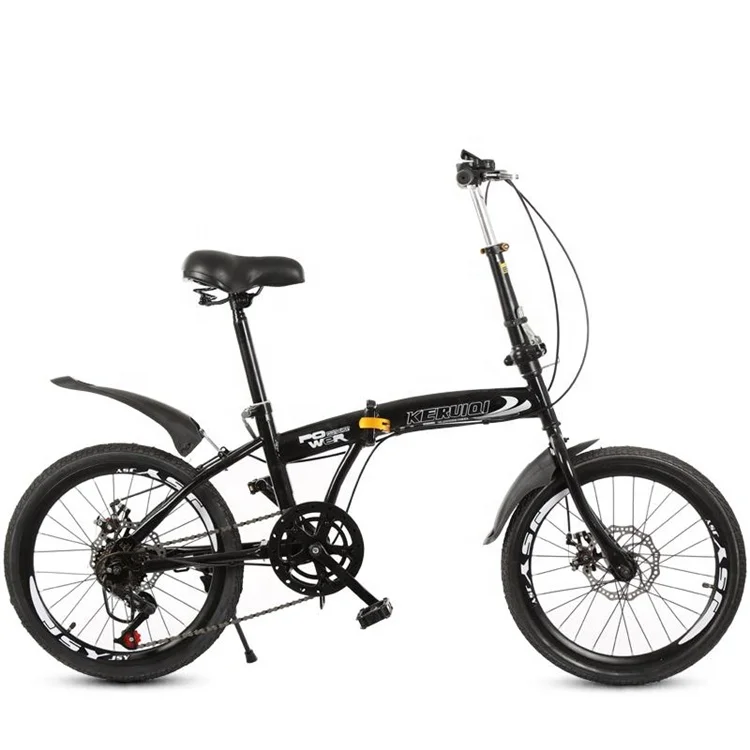 Cheap price 20 inch skyblue color double disc brake folding bicycle