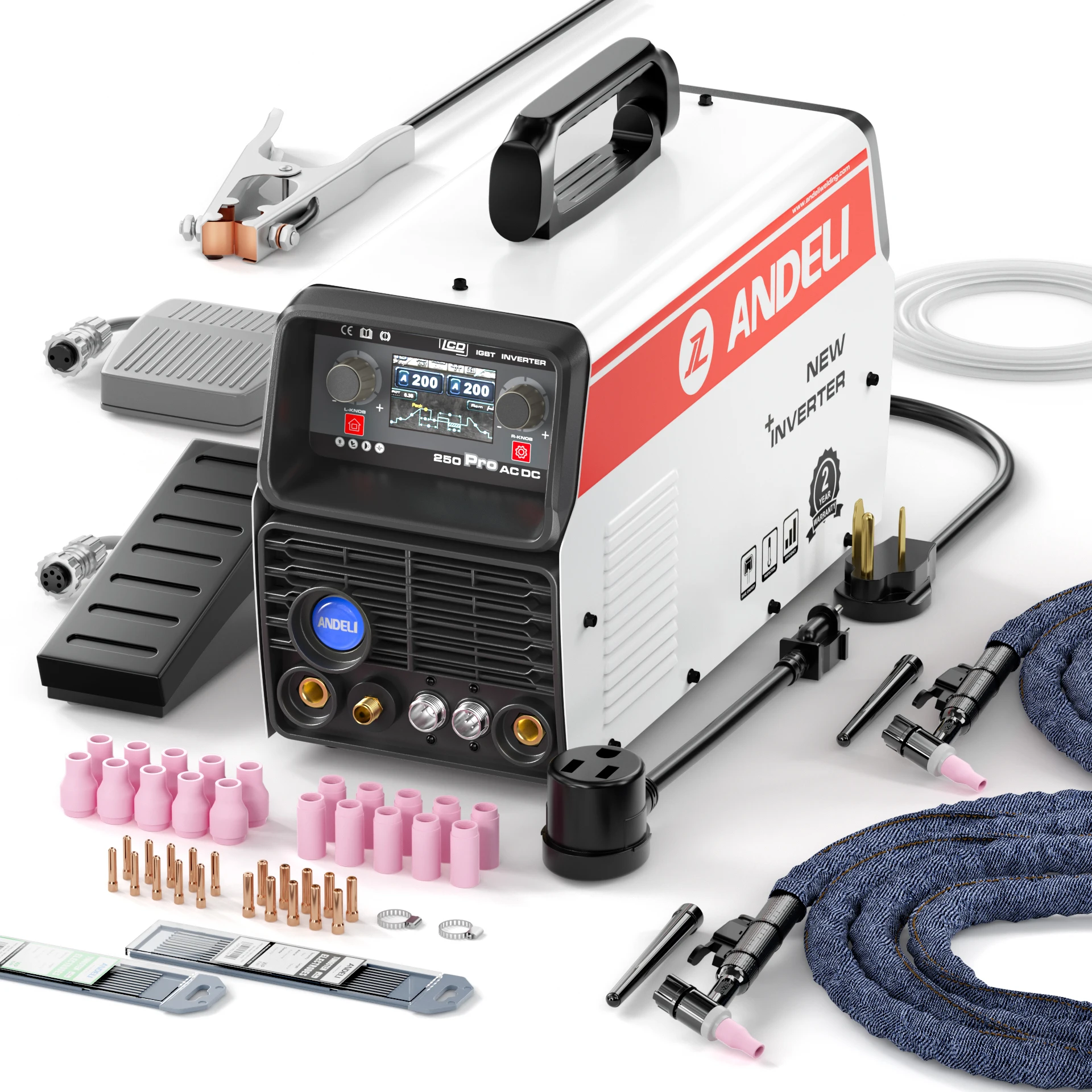 ANDELI   USA  Free shipping LCD  110V/220V 200AMP Aluminum Welding Machine TIG