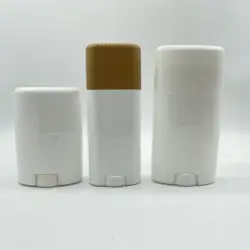 Empty Bottle 15g 30g 50g 75g Wax Solid Cream Oval Flat Plastic Tubes/ Twist Up Container for Deodorant