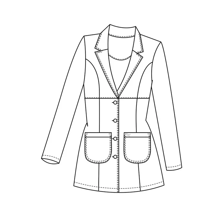 Custom long sleeve doctor clothing mandarin collar white lab coat