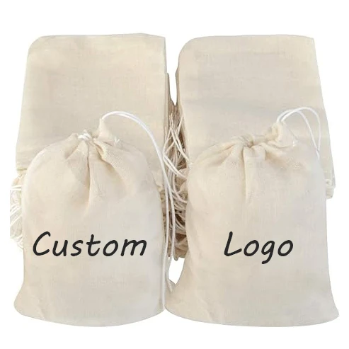 Wholesale Christmas Festival Candy Cotton Drawstring Bag Jewelry Dust-Proof Bag Small Pouch Bag Drawstring With Logo