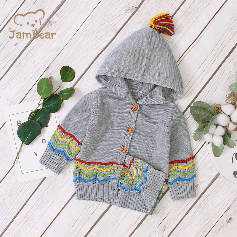 wholesale kids sweater Baby Knitted Sweater Button Sweater Fashional Factory OEM Stylish Knit for Autumn Coarse Wool Formal