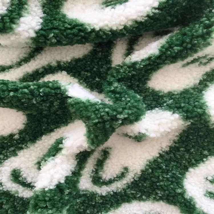 Super Soft Home Textile Blanket Coat Smiley Face Printed Teddy Microplush Fleece Printed Fabric