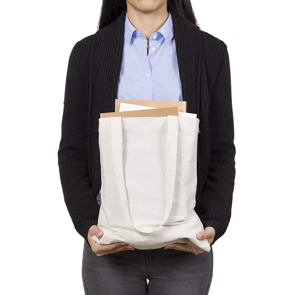 Fashion recycle cotton fabric beach bag eco friendly products wholesale shopping bags with logos custom print promotion