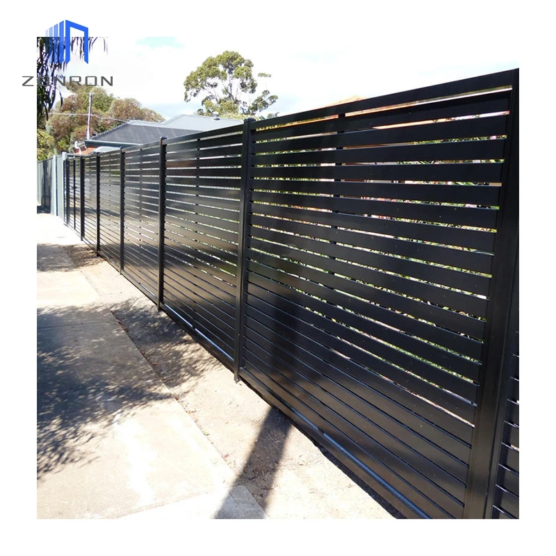 Zonron Aluminum Black Louver Slat Fence Garden Privacy Fencing Outdoor House Fence Easily Assembled